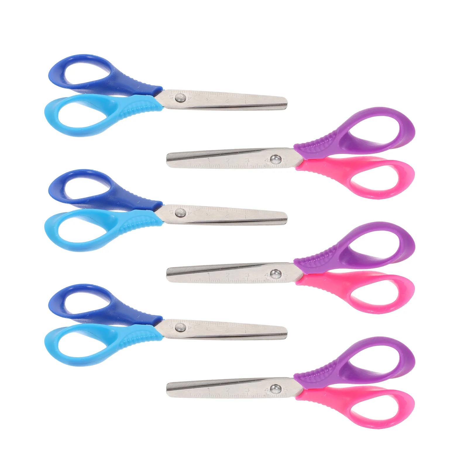 6 قطع من مقصات الحرف اليدوية المدرسية مع مقياس لمشاريع فنية يدوية الصنع ومستلزمات المكتب وأداة الطلاب متعددة الألوان #1