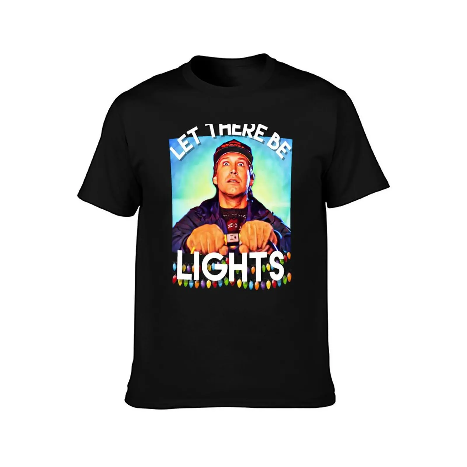 Clark Griswold funny Christmas lights graphic design T-Shirt Basic Solid Tee for Daily Use T-Shirt