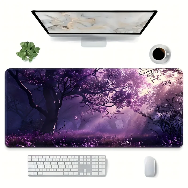 

Большой игровой коврик для мыши Purple Tree, нескользящий резиновый коврик для стола, офисный коврик для мыши, аксессуары для стола, коврик-мат для мыши 900×400, игровой коврик