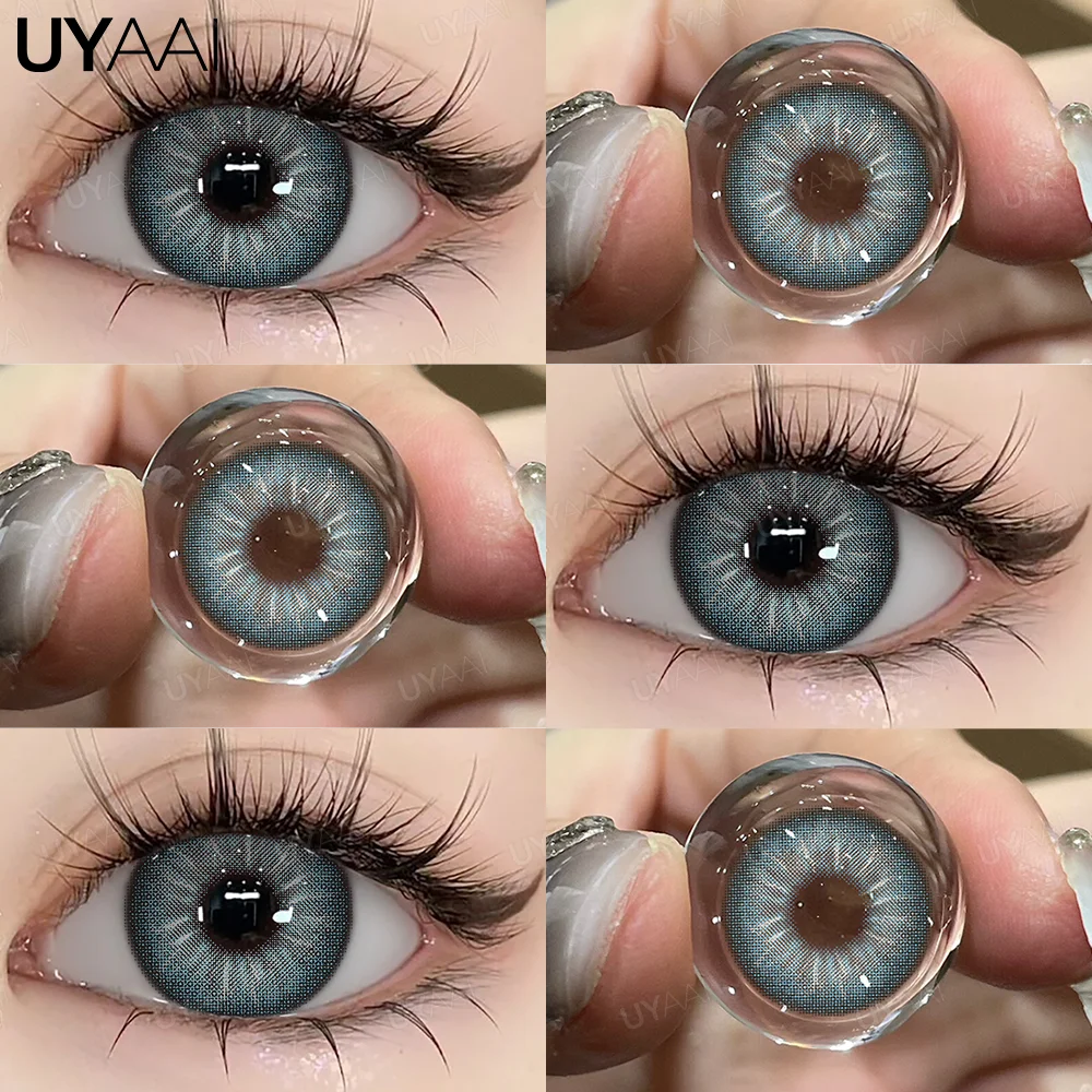 UYAAI Farbkontakt-Make-up, blaue Linse, farbige Schüler für jährliche Gebrauchte Schönheit, Augen, blaue Linse, Frau, Make-up, Kontakte, Colorcon, Cosplay – Detail 14