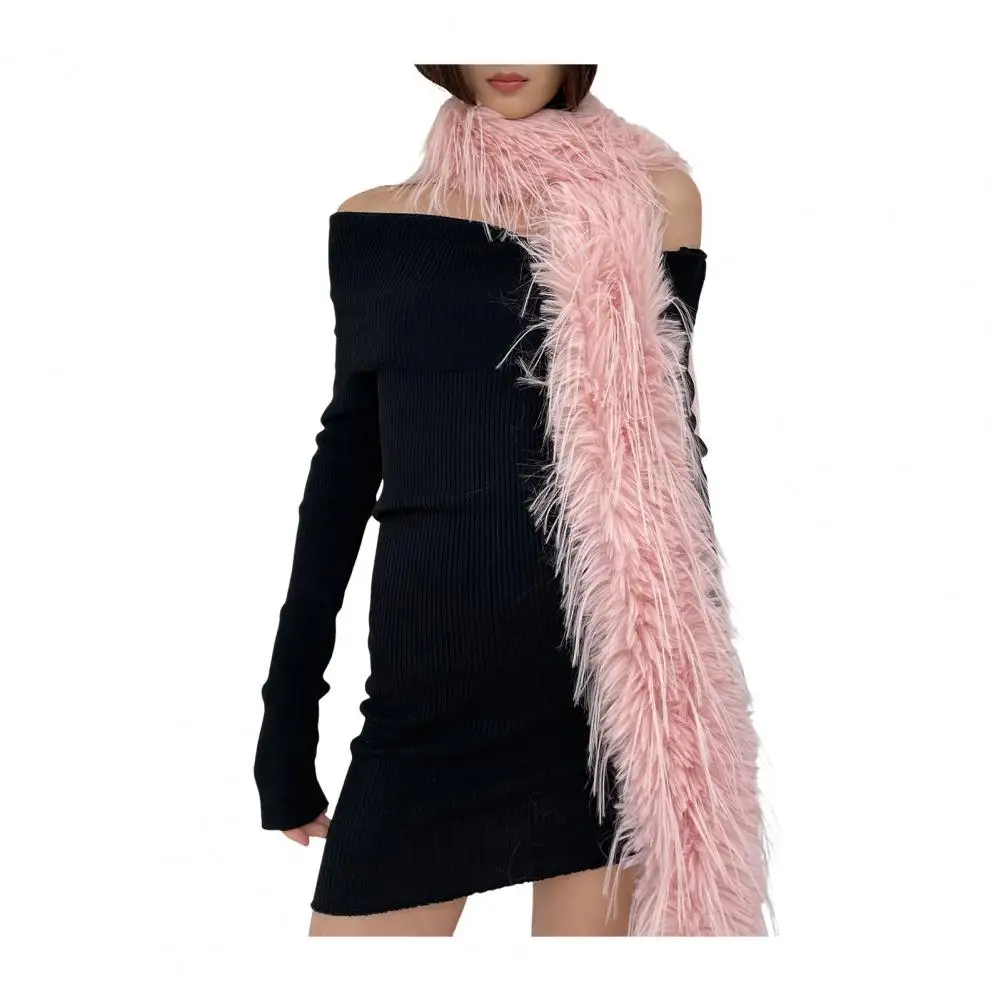 

Velvet Accent Scarf Thickened Imitation Mink Fur Velvet Long Scarf for Women Solid Color Warm Thin Fashion Accessory Stylish