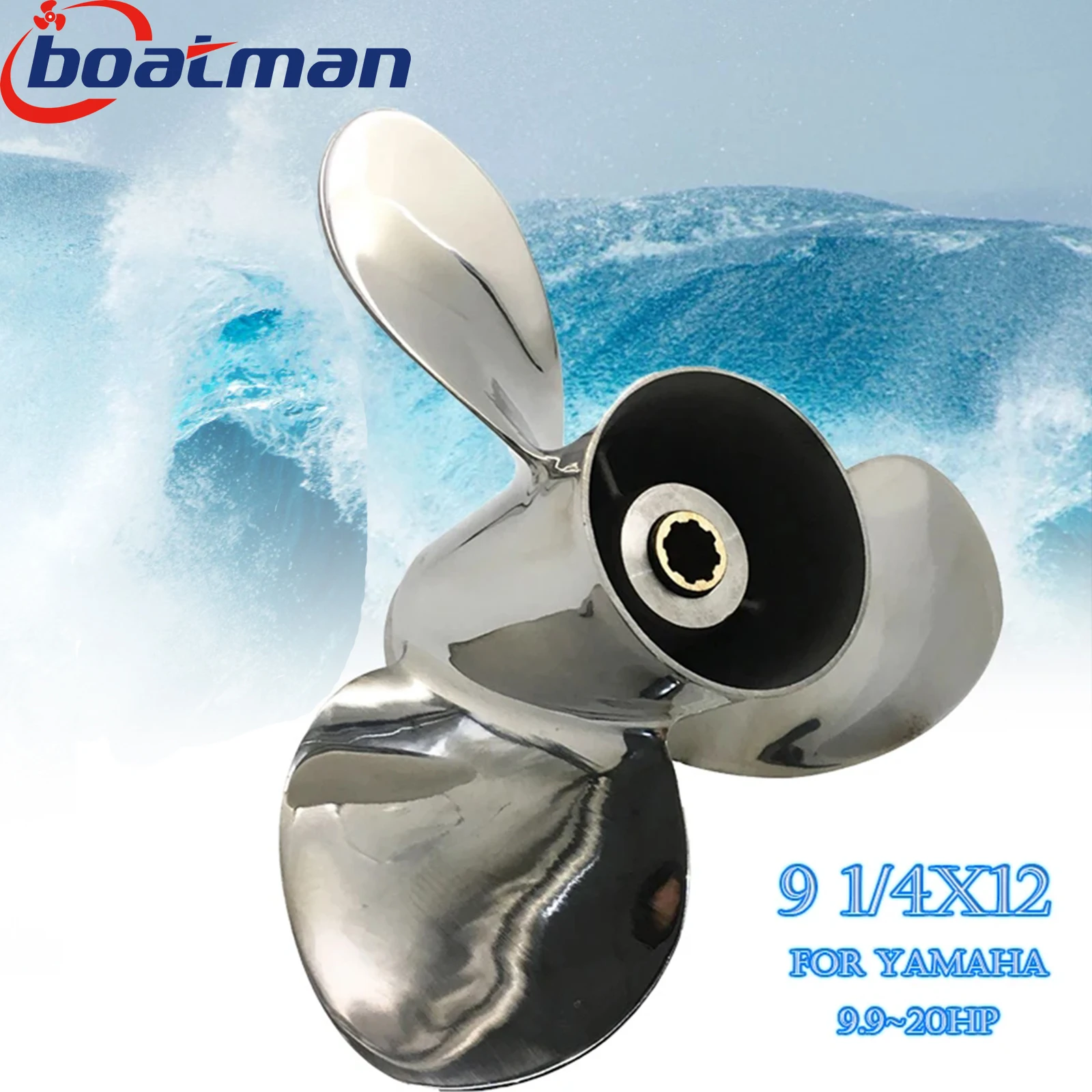 

9.9-20HP Outboard Propeller 9 1/4x12 For Yamaha Engine Stainless steel 8 splines Boat Parts & Accessories 683-45941-00-EL