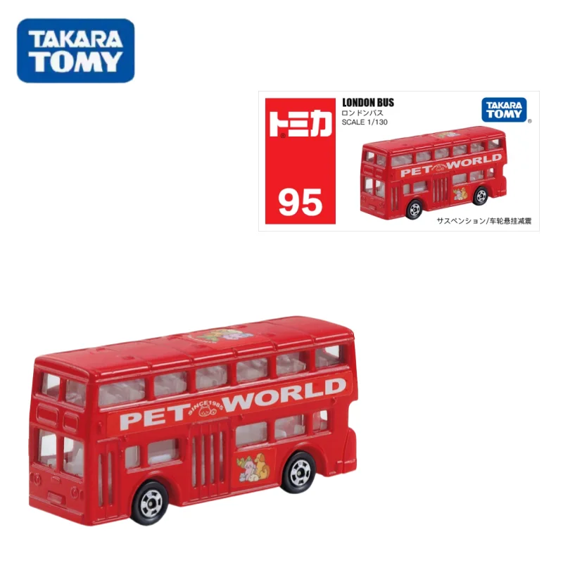 TAKARA TOMY 95 London BUS tour bus diecast alloy simulation static model toy, boys collection pieces, children's holiday gifts.