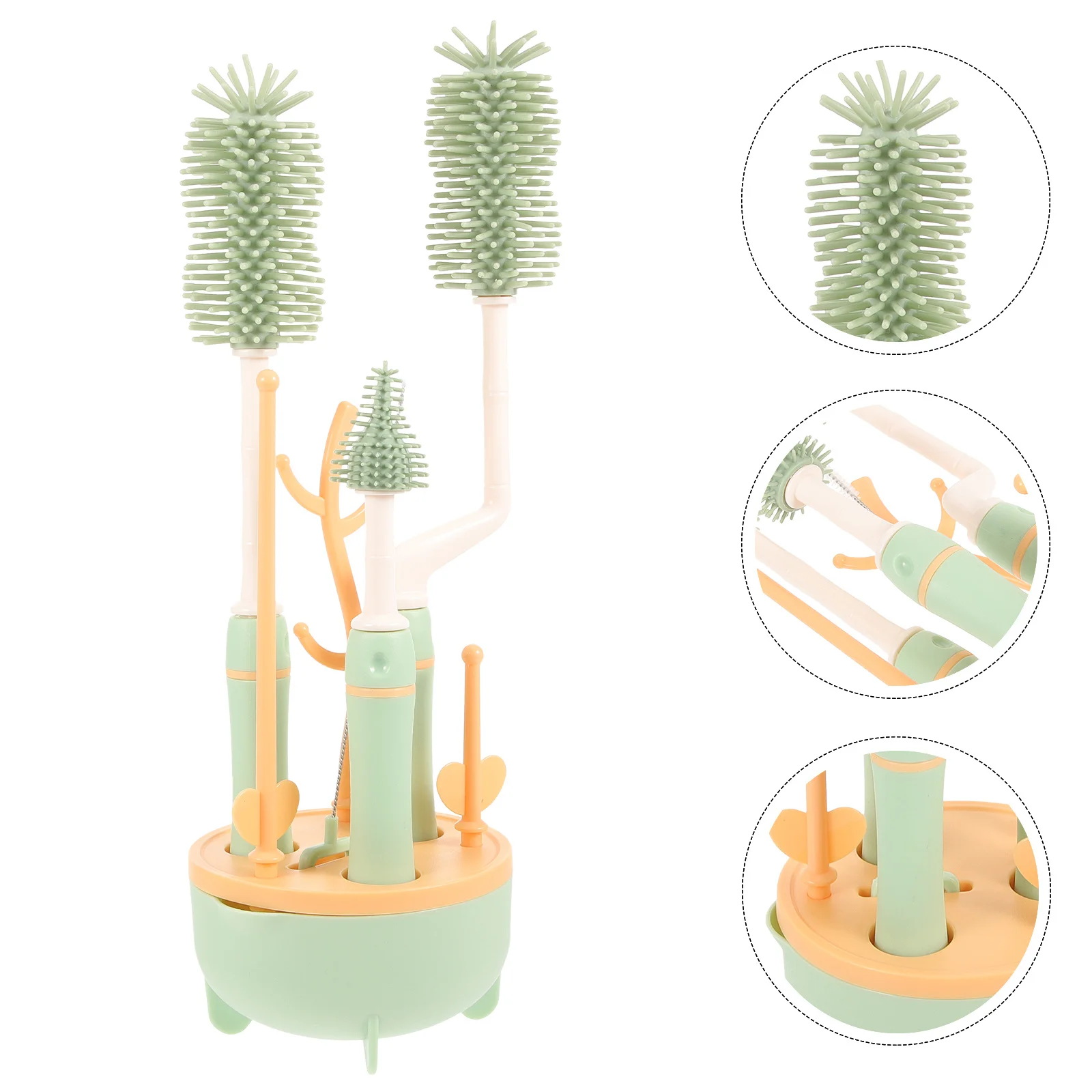 

1Set Baby Bottles Cleaner Kit with Stand Extended Handle for Deep Cleaning Long Lasting Long Bottle Brush Bottle Brush