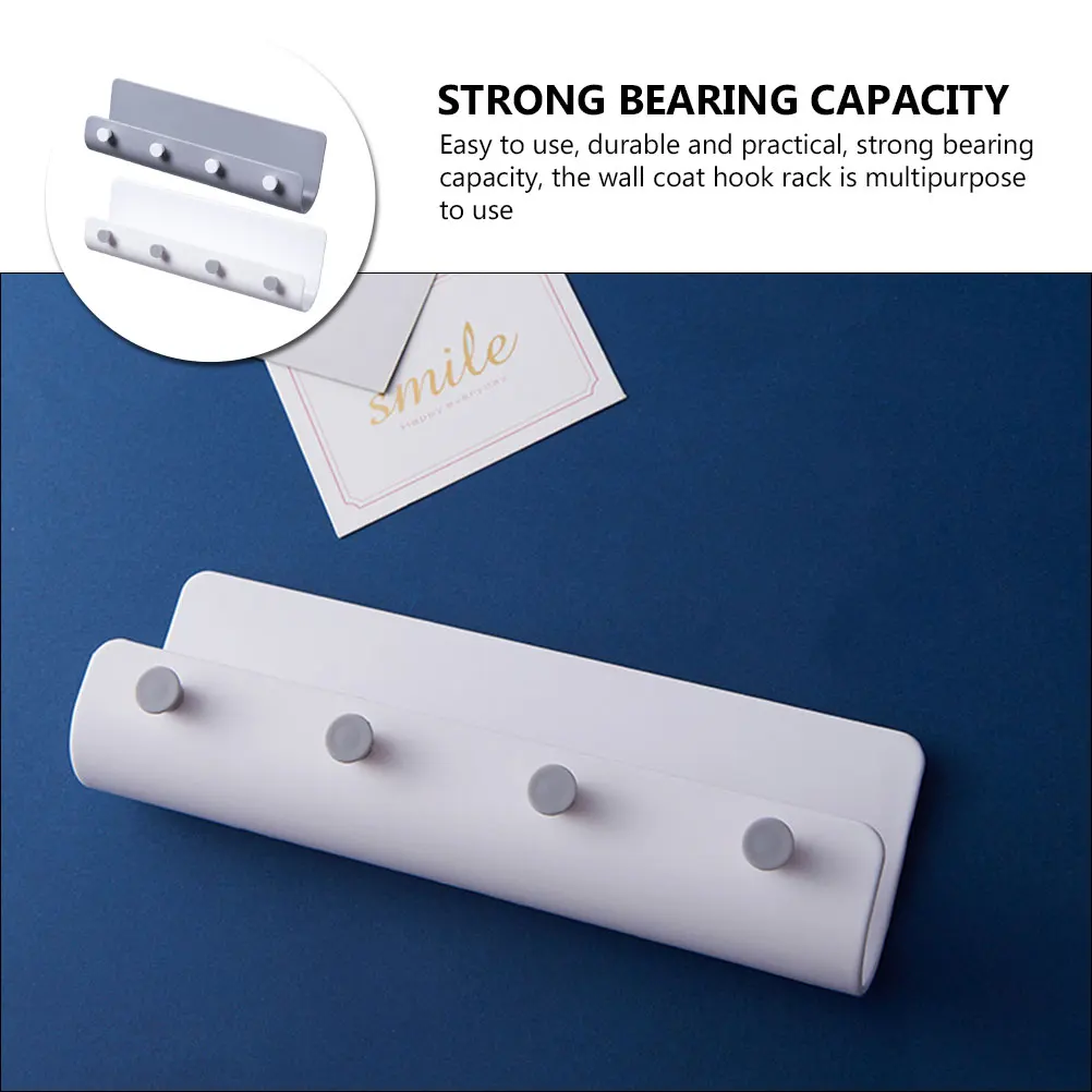 

2Pcs Wall Hook Rack Shelf ABS Home Storage White Gray Coat Hanger Heavy Duty Bath Bedroom Kitchen Living Room Garment Umbrella