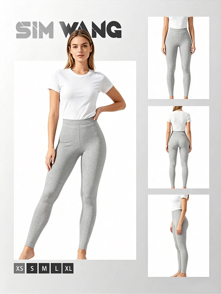 Gray High-Waisted Tight Seamless Elastic Slim-Fitting Fitness Sports Leggings
