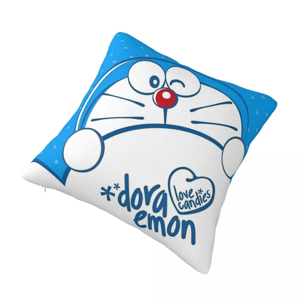 Doraemon Love Candies Cartoon poszewka na poduszkę z nadrukiem poliestrowa poszewka na poduszkę dekoracja japońskie anime poszewka na poduszkę okładka Home 45cm