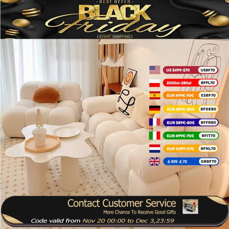 

Small Living Room Sofa Square Module Combination Light Luxury Cute Sofa Retro Minimalist Muebles Para Salas Modernos Furniture