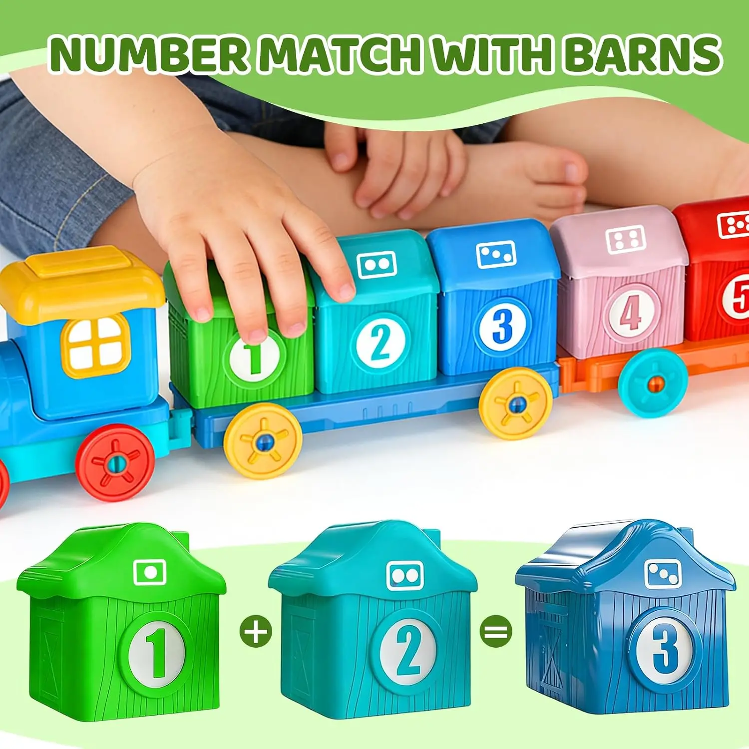 Montessori-Farm-Zugset für Kleinkinder, das das Zählen, das Zuordnen und Sortieren sowie die Entwicklung der Feinmotorik fördert, Vorschulspielzeug, Weihnachtsgeschenk. – Detail 13