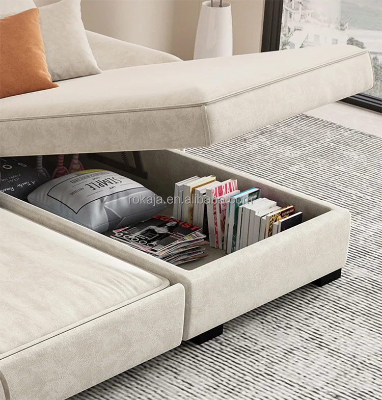 *Hot Selling Extendable Dual-use Sofa Bed L Shape Design Multifunctional Sofa Cum Bed Modern 2 3 4 Seater Storage Sofa Recliner view 3