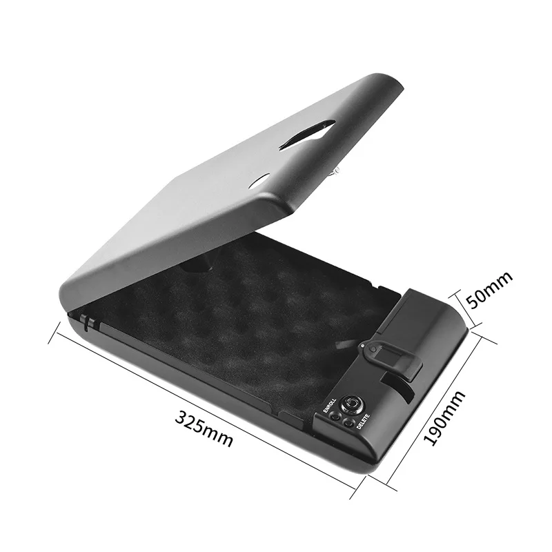 Premium Biometric Pistol Safe for Large Firearms, Double Gun Storage Box with Security Rope, and Heavy-Duty Security Case