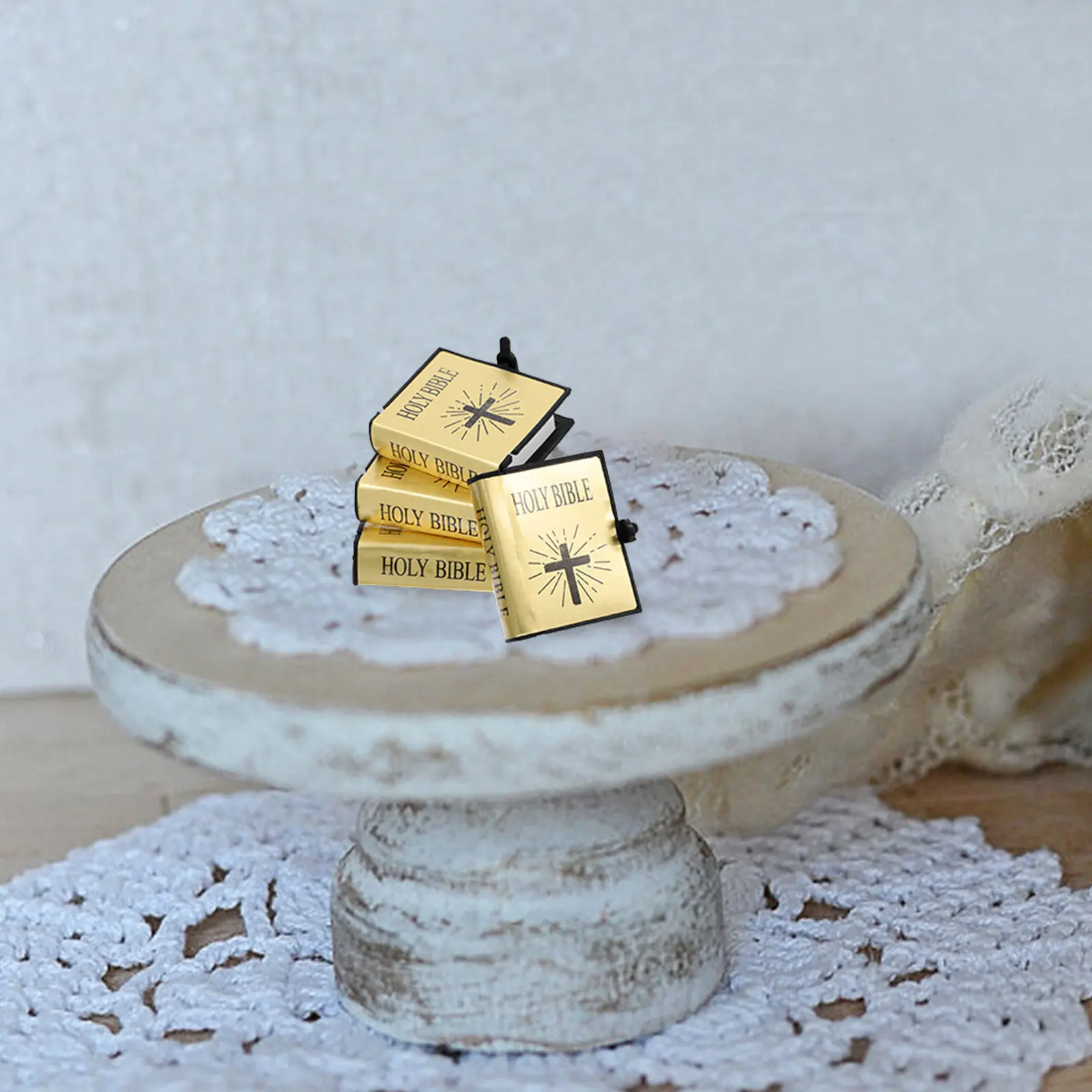 

4Pcs Miniature 1:12 Scale -Page Dollhouse Book Library Accessories Tiny Realistic Books for Scene Photography