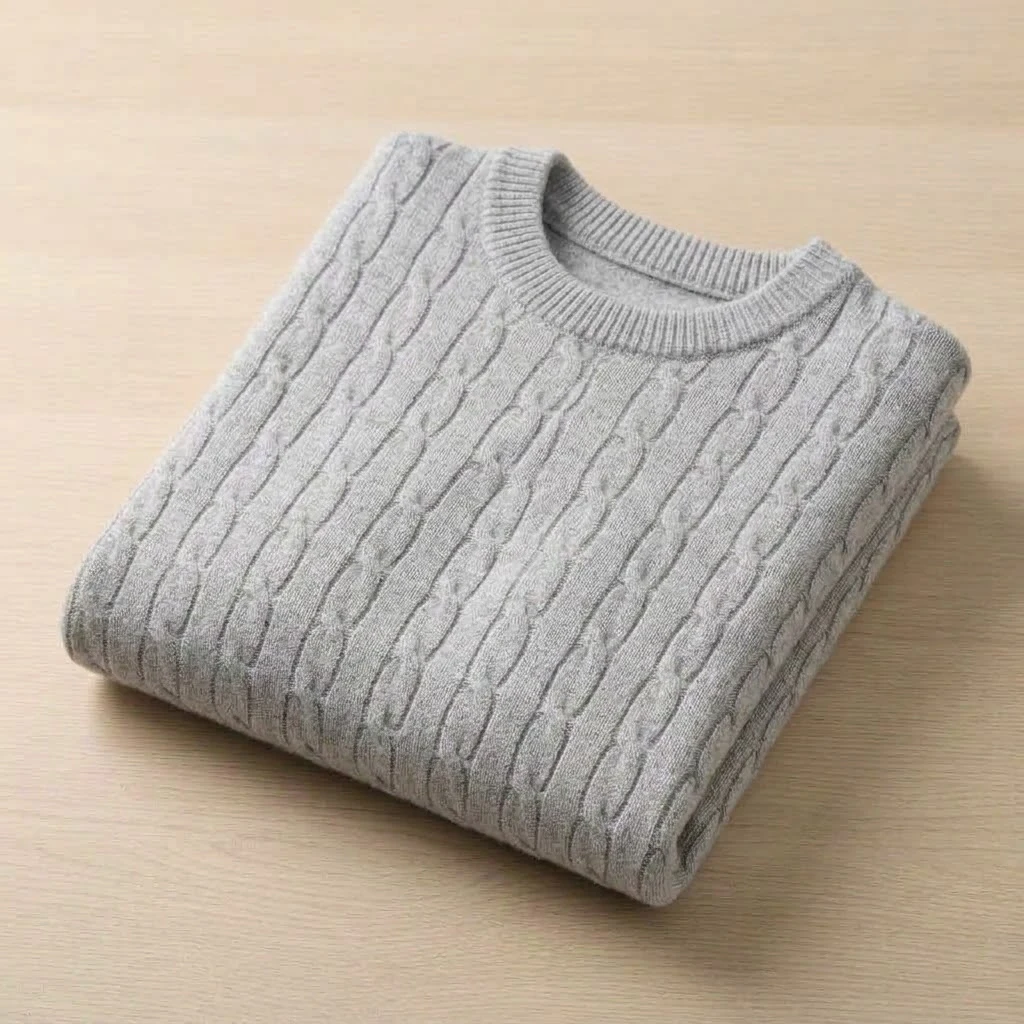 Neue Herbst-Pullover mit Zopfmuster, weiche Rundhals-Langarm-Strickpullover, warme Thermo-Pullover, Oberteile, Winterbekleidung, Mäntel – Detail 10
