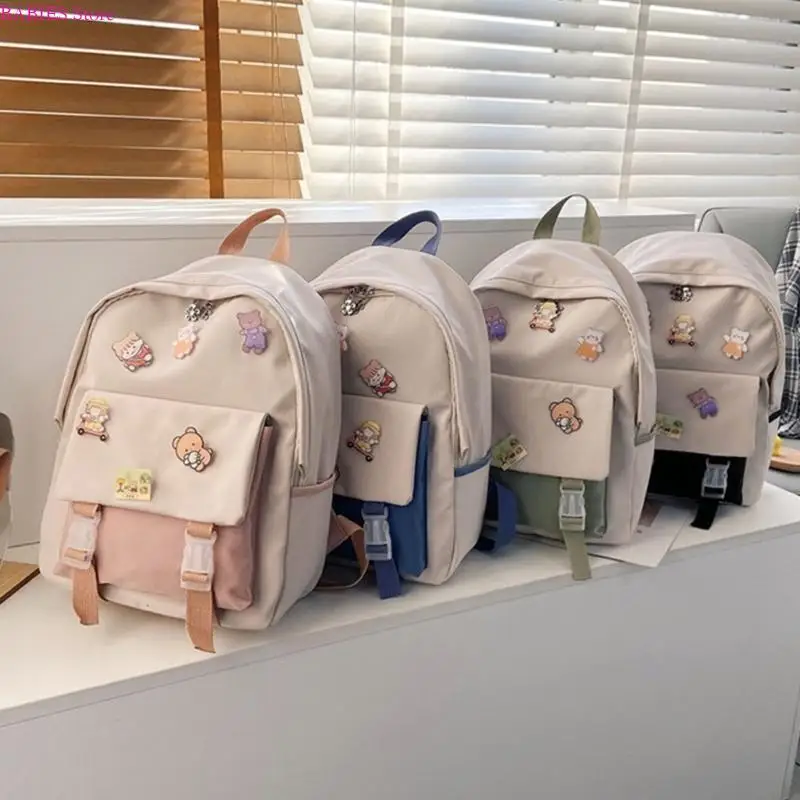 

C9GB Harajuku Backpack Nylon Laptop Travel School Bag for College Teenagers Youth Rucksack Student Casual Daypack Bookbag