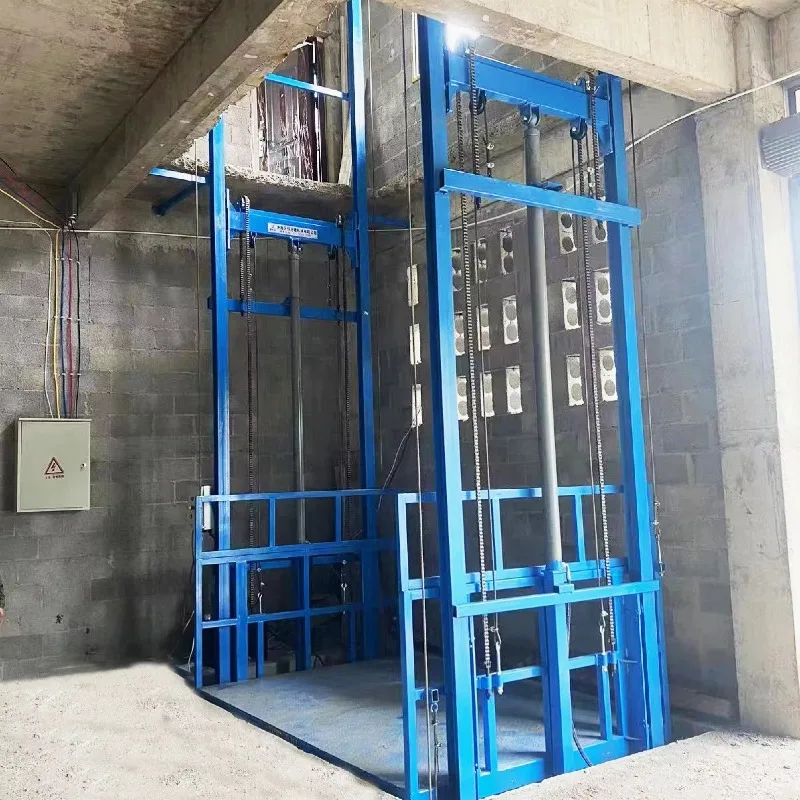 Heavy Duty Factory Cargo Lift Hydraulic Large Capacity Goods Elevator for Machinery Parts Pallets and Material Handling