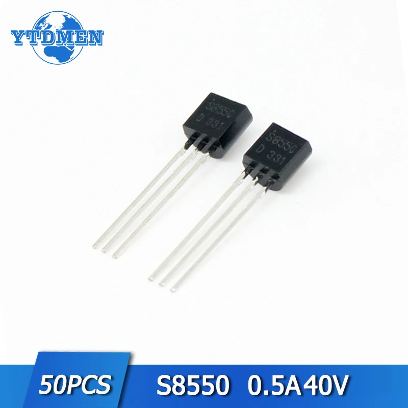 

50pcs S8550 Transistor Silicon PNP Transistors Kit TO-92 Electronic Component 400v 500mA