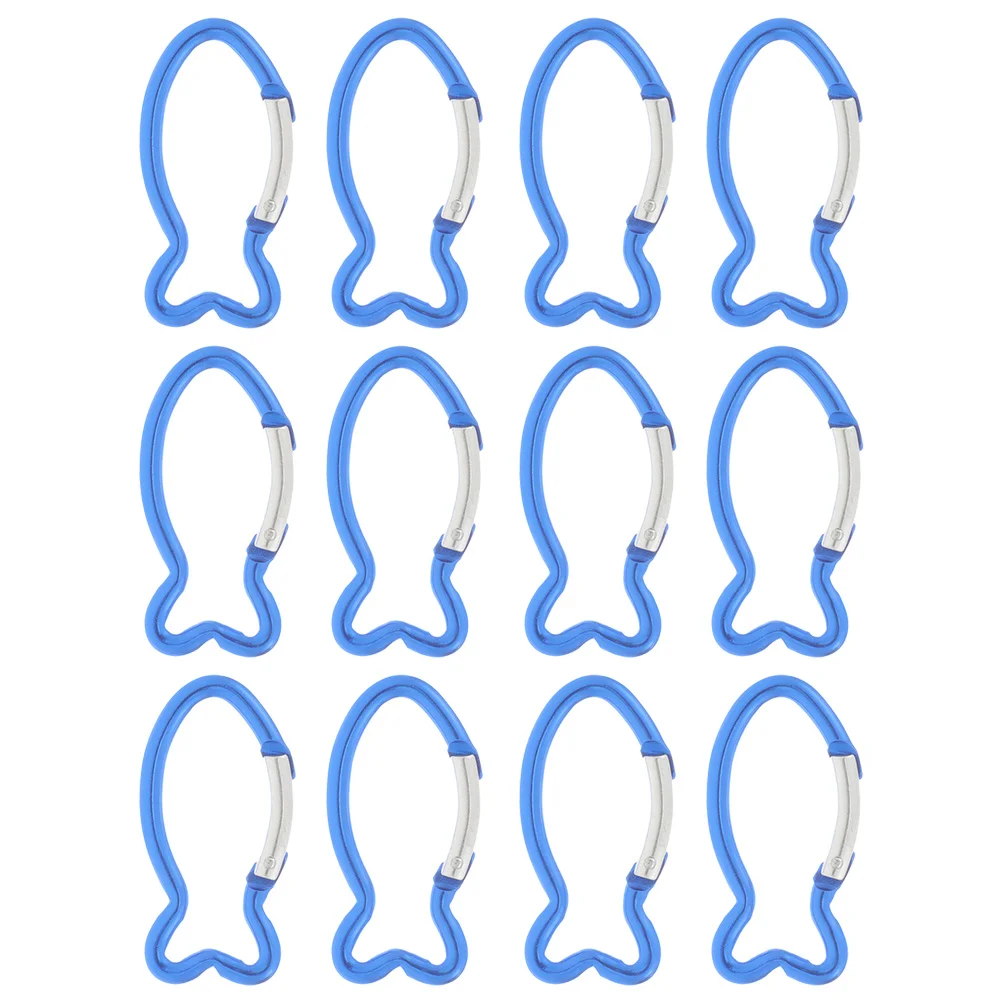 12 Pcs Carabiner Outdoor Safety Buckle Climbing Carabiners Camping Clips Mini Metal Buckles 600X320X050CM Hiking Tools Blue