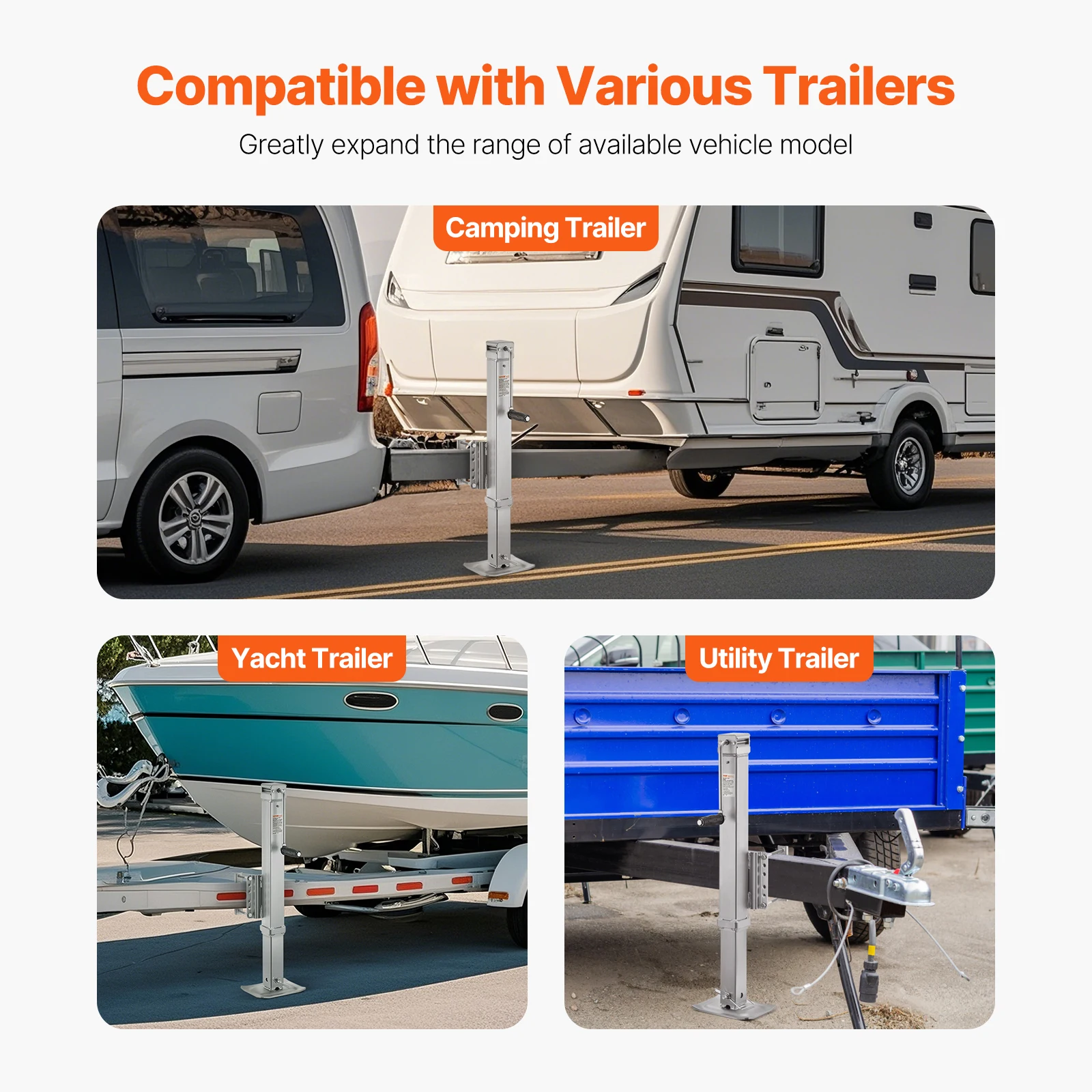 Podnośnik boczny do przyczepy SucceBuy 8000lbs, obrotowy, mocowany na śruby, nogi podporowe 28,5 cala z uchwytem, stabilizator, akcesoria do łodzi i kamperów