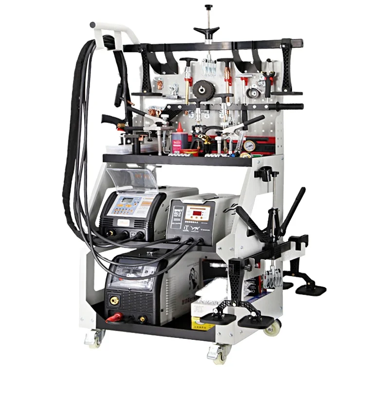 

F90ES + F6100 + MIG250 Комплект оборудования для ремонта автомобилей с аппаратом для точечной сварки MIG Сталь Алюминий Металл Высококачественные инструменты для ремонта