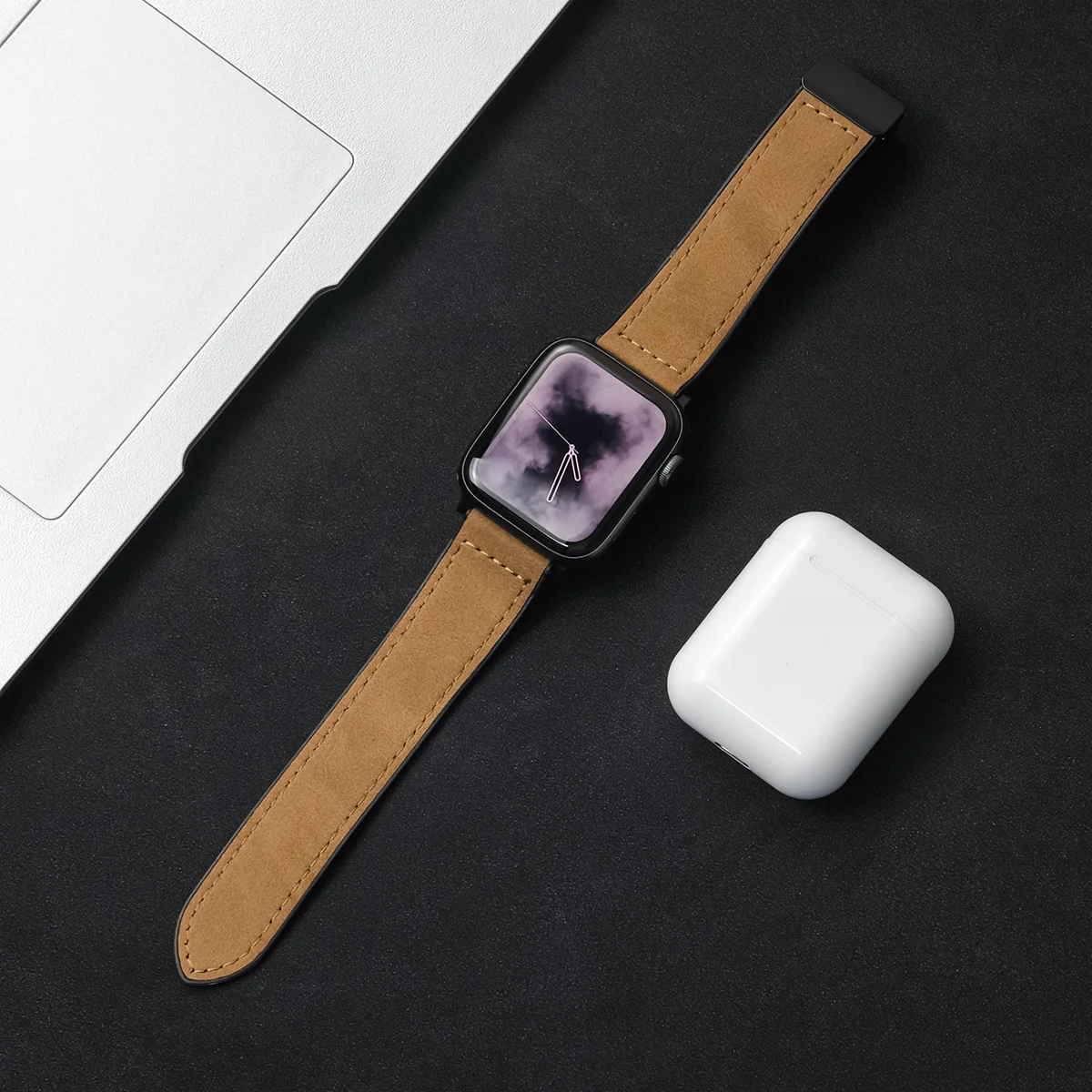 Leather+Silicone Strap For Apple Watch 10 42 46mm Ultra2 49mm 44mm 45 41mm 40mm 38 42mm Bracelet for iwatch Series 9 8 7 SE 6 image 2