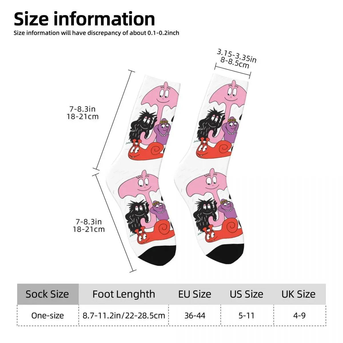 Funny Crazy Sock for Men Family At Rain Harajuku Pattern Printed Crew Sock