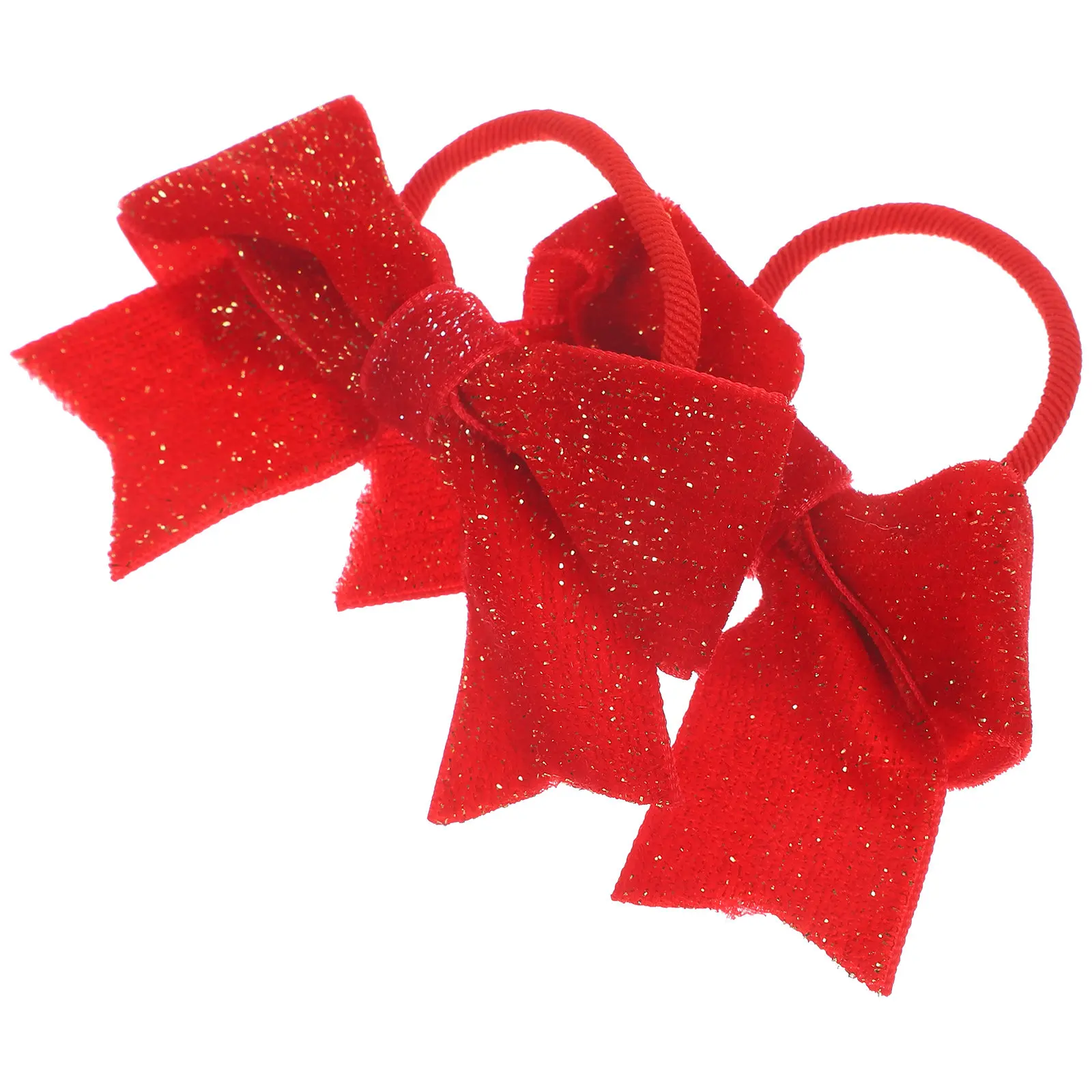 

1Pair Bowknot Hair Ties Soft Cloth Material Cute Fashionable Accessory Bows Valentine Hair Accessories Ponytail Holder