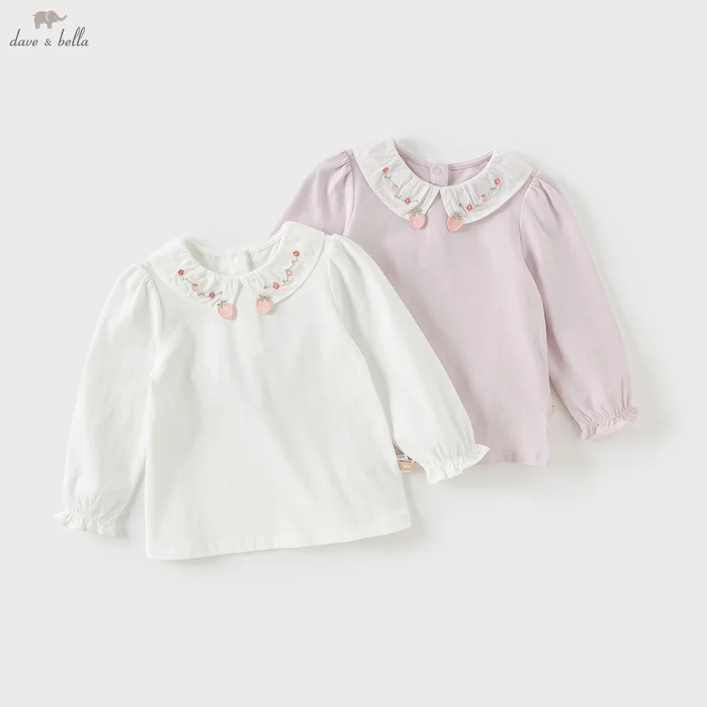 

Dave Bella Children's Cotton T-shirt Summer Fashion Casual Sweet Cute Girl's Long Sleeves Bottoming Shirt Outdoor DB3252647