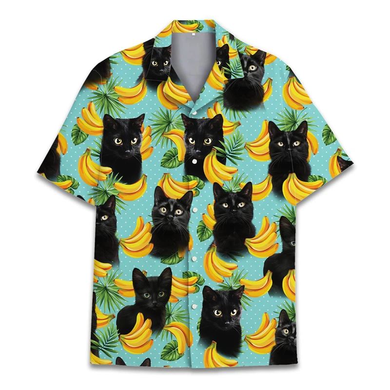 3D Print Casual Short Sleeve Shirts For Men - Funny Raccoon Hawaiian Shirt