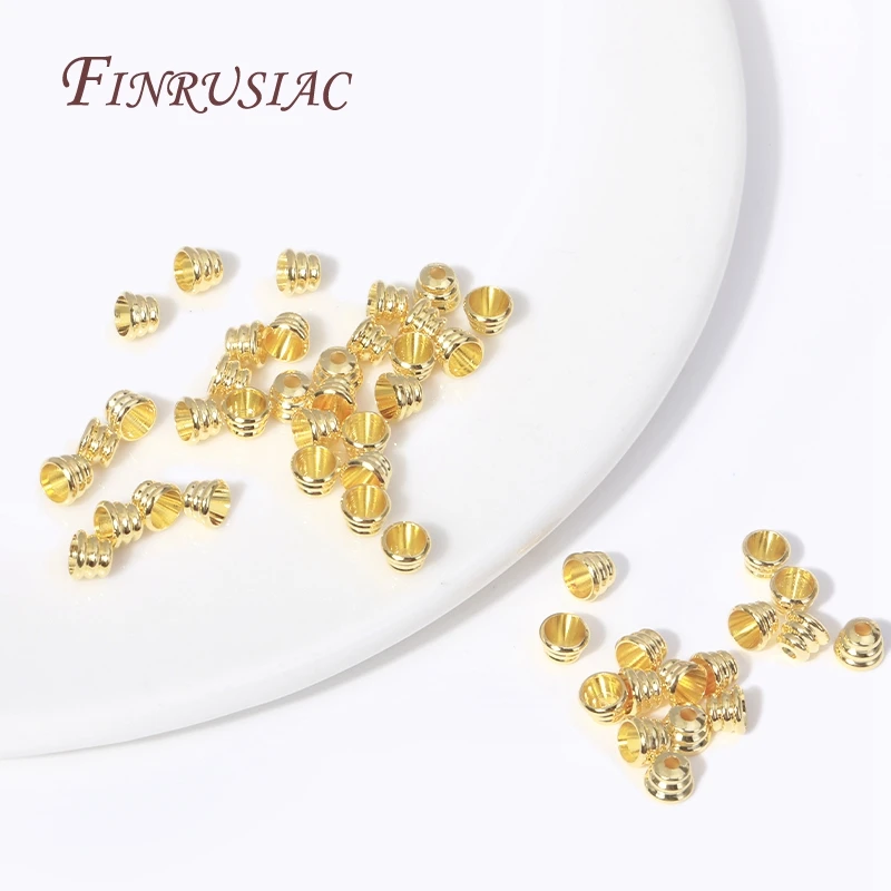 Wholesale 18K Gold Plated Metal Small Bead Caps Cone For Jewelry Making Supplies Tassel Cap DIY Tassel Jewelry Accessories