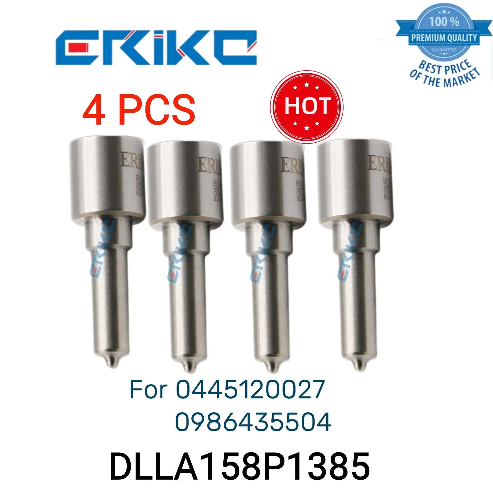 4 PCS DLLA158P1385 Industry Spray Nozzle DLLA 158 P 1385 Nozzle Injection Diesel DLLA 158P1385 fit for 0445120027 0986435504