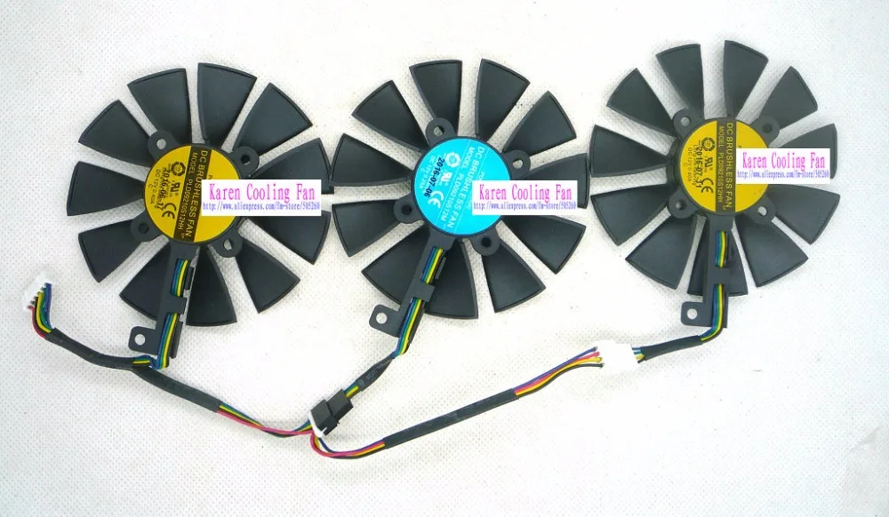 Original HZDO Graphics Cards Cooling Fan STRIX-RX480-O8G-GAMING GTX1060 GTX1070 PLD09210S12M PLD09210S12HH