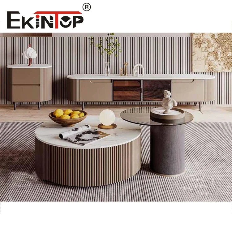 Ekintop-conjunto de mesa de madeira mármore moderno, alta qualidade