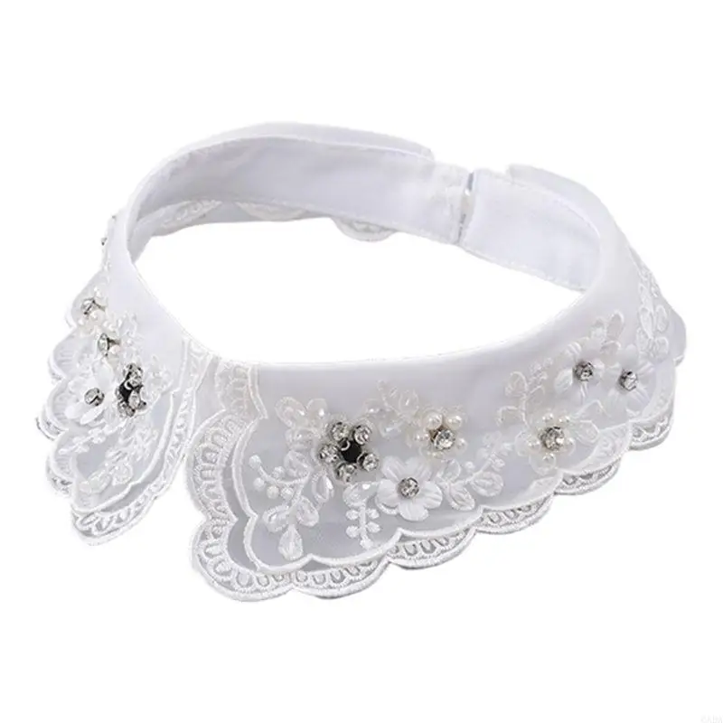 False Collar Necklace For Women Neckline Choker Collar Necklace Beaded Collar Blouse Detachable Collar Dickey Collar 6XDA