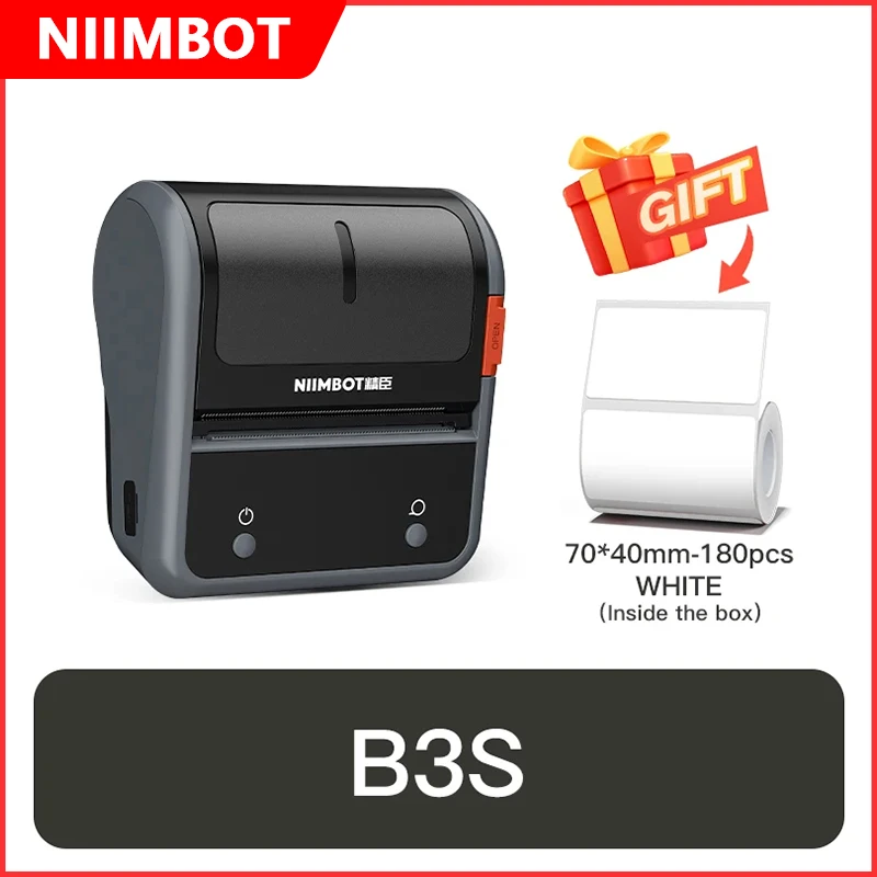 NIIMBOT B3S Thermal Label Printer Wireless Portable Sticker Printer Self-adhesive Waterproof Paper Tag Maker Pocket Label Maker