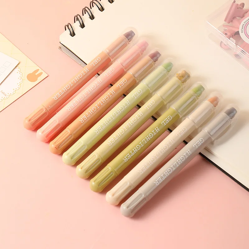 8 Colors Solid Bible Highlighters Vintage Morandi Color Non Bleeding Highlighters Bible Safe Highlighters Gel Pen Highlighter