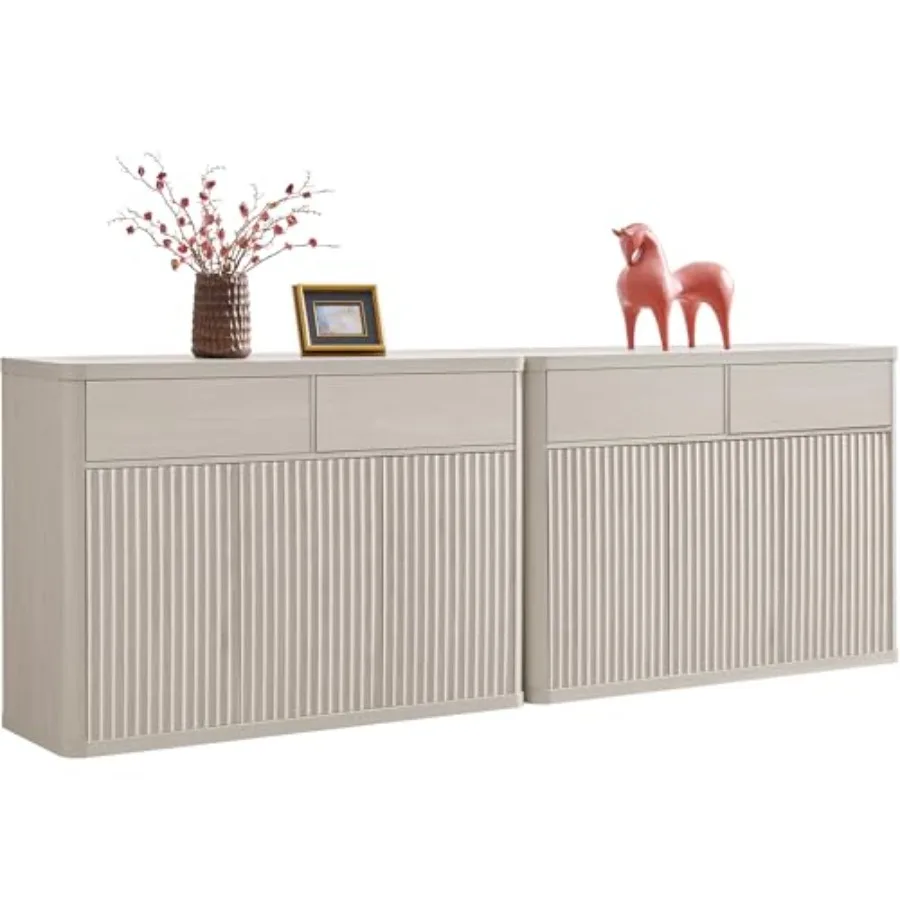 

Буфет-тумба с местом для хранения для гостиной, столовой, кухни, прихожей, офиса - деревянный шкаф-буфет с дверцами, полками и 4 ящиками