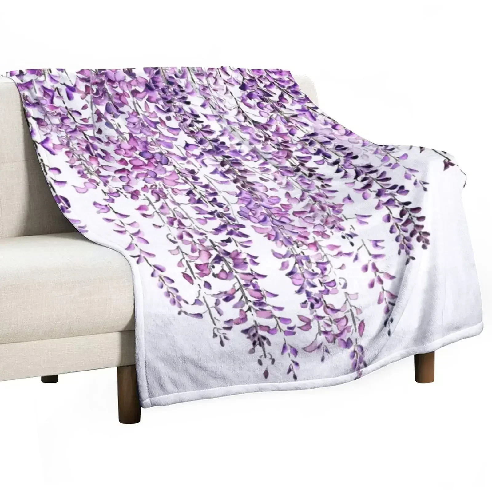 

purple wisteriain bloom Throw Blanket for winter Soft Blankets