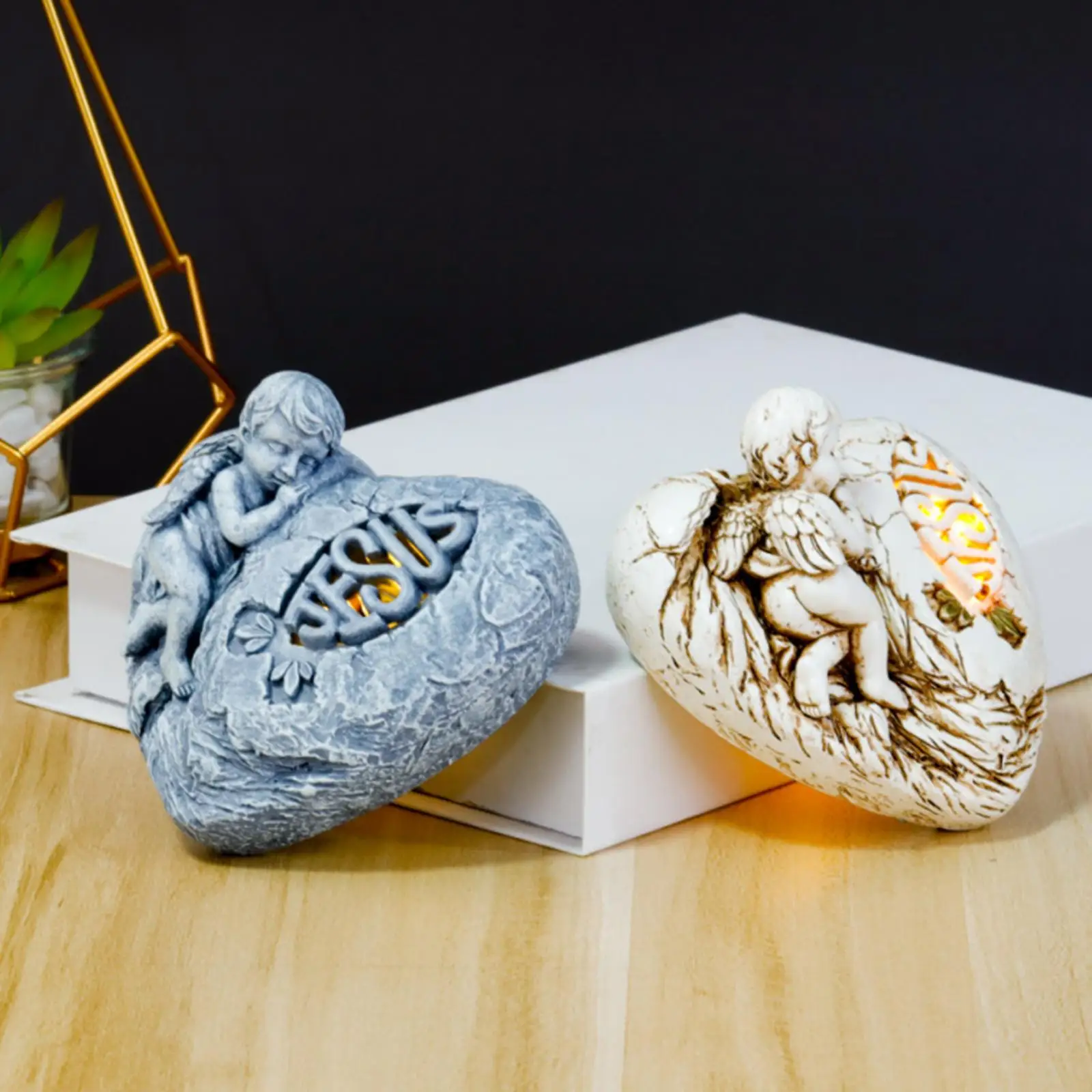 Religious Angel Sculpture Creative Cherub Statue Figures Home Office Decors