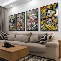 Disney Marvel Donald Duck Home Living Room Bedroom Art Poster Street Graffiti Children's Room Wall Mural Canvas HD Pri