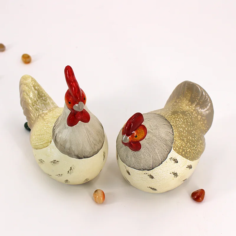 Creative Ceramic Couple Chicken Crafts Decoration Chicken Rooster Decoration Male Hen Wine Cabinet Decoration Housewarming Gift