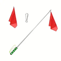 1 Piece of Retractable Horse Training System with Telescopic Pole and Hook - Heavy-Duty Red/White Flag with Quick-Release Mechanism Suitable for Equestrian, Dressage, and Show Jumping - Portable and Stable - Suitable for Beginners and Advanced Riders - Durable Structure with Green Hook and Clip Device for Easy Installation - Sturdy Metal Pole with Bright Red Training Flag, Ensuring Consistent Practice - Horse Tack, Equestrian Accessories
