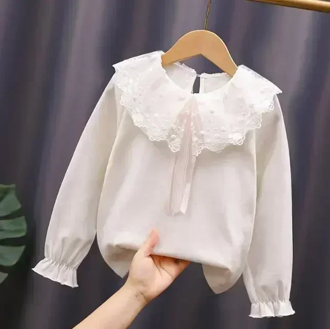 Wholesale Fashion New Kids Girls Causal Cool Shirt Long Shirts Tops Tee Autumn Shirt Baby Flower Shirt