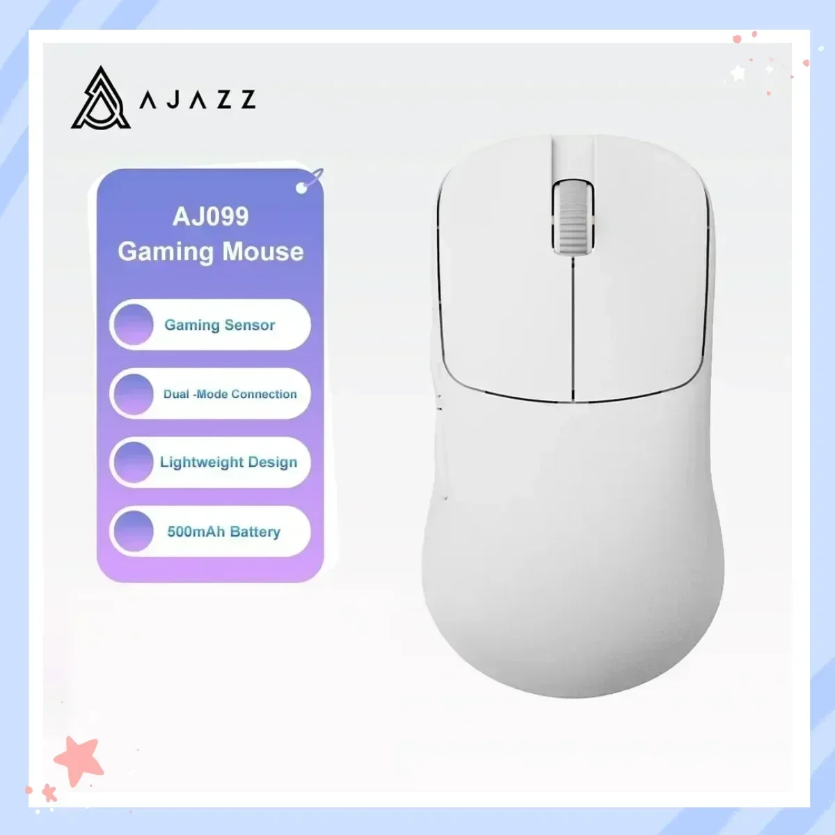 Ajazz AJ099 2.4G Wireless Lightweight Mouse PAW3311 12KDPI Low Latency Cable Gaming Lightweight Mouse Accessories