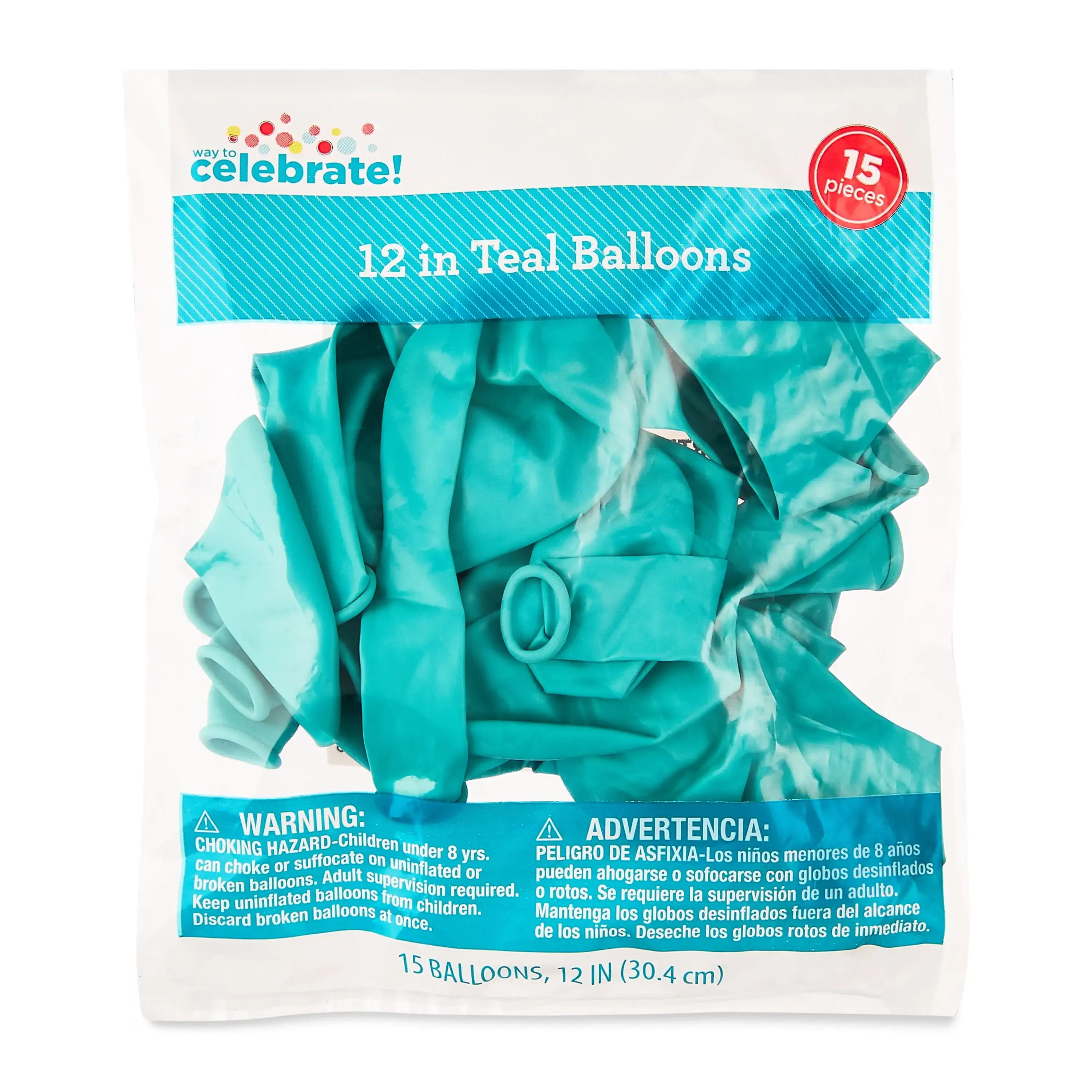 Palloncini verde acqua da 12", 15 pezzi