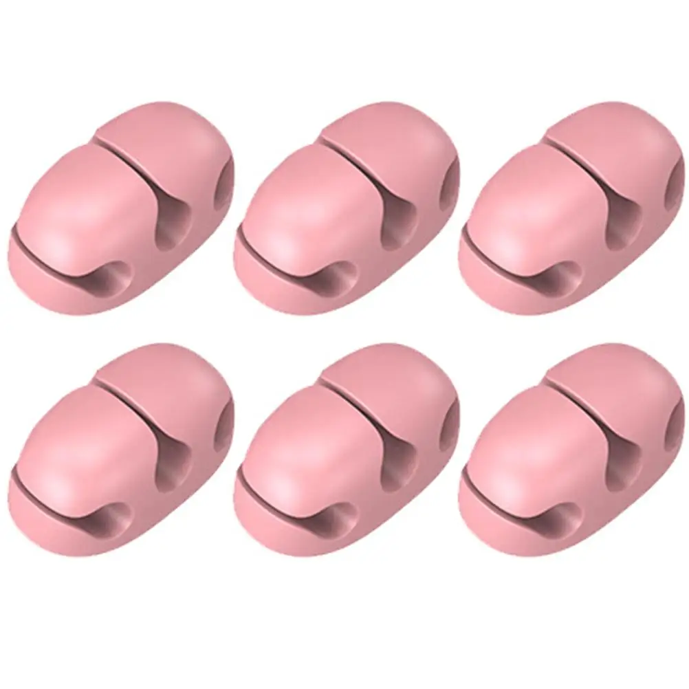 

6 Pcs Cable Organizer Wire Clips Cord Keepers Power Holder USB Storage Silica Gel Tidy Desk Wall Car Office Home Use