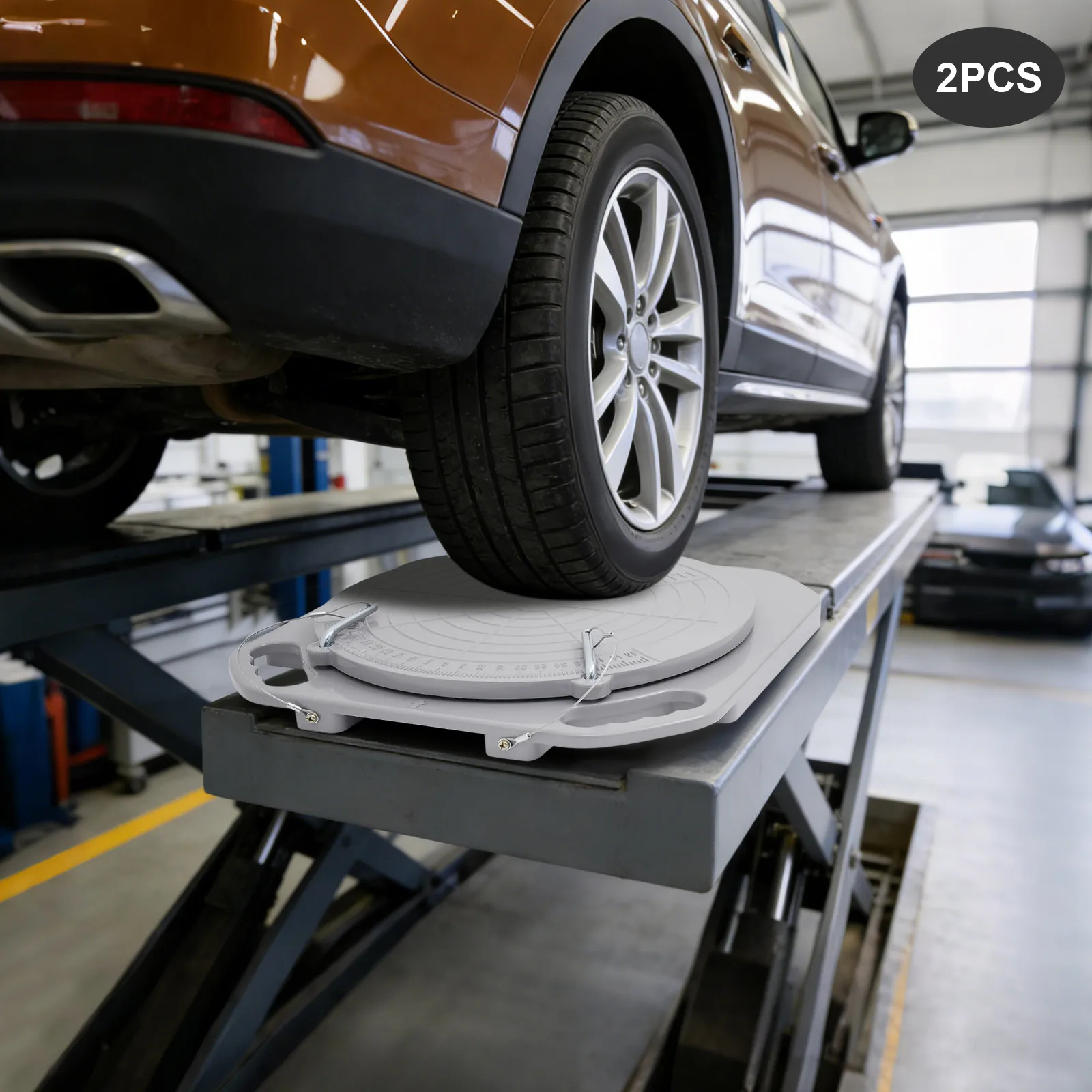 

1 Pair Turn Plates for Front End Wheel Alignment, Portable Alignment Turn Plates with Handle, 6613 lbs Load Capacity Car Alignment Tools
