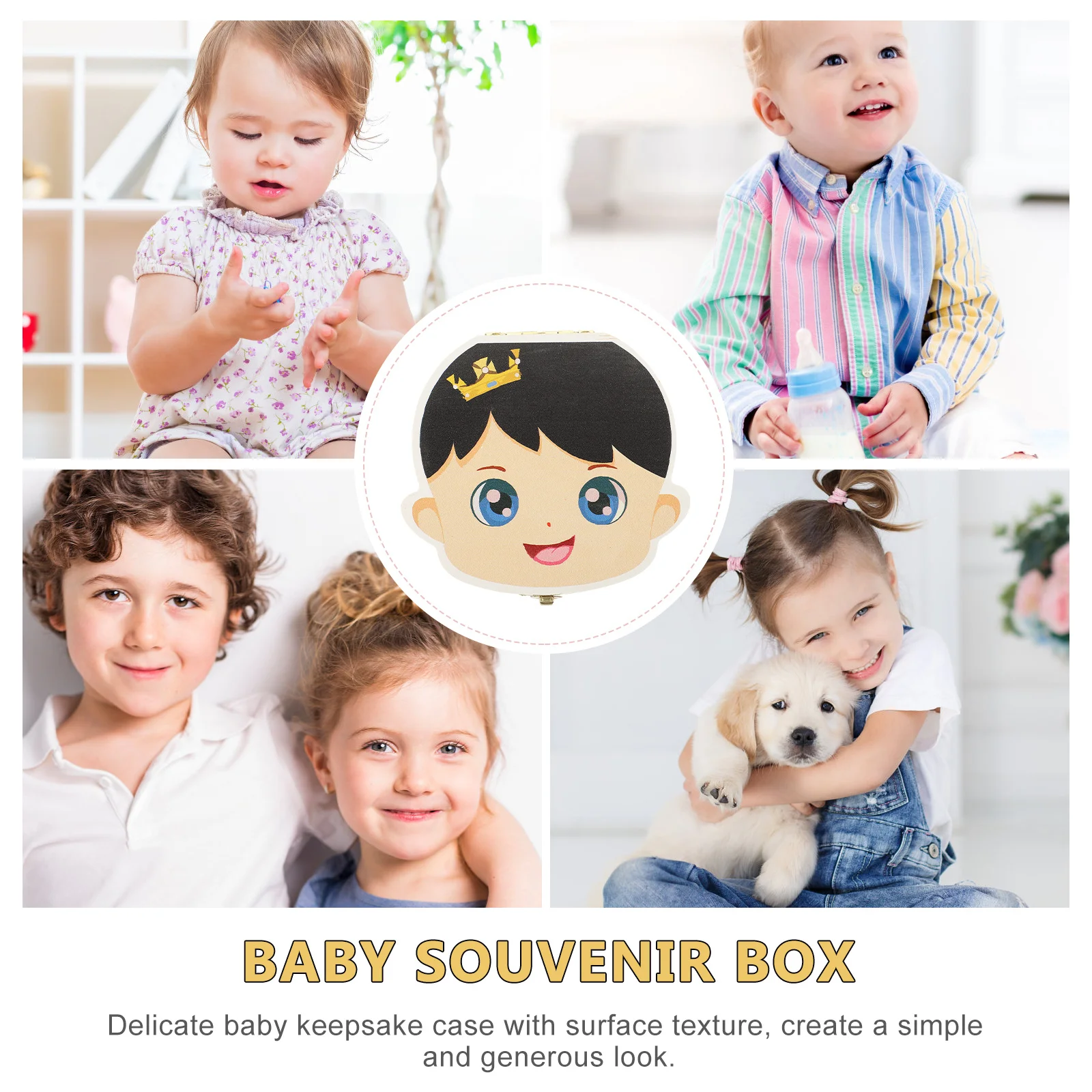 صندوق تخزين أسنان الطفل، مادة سبائك خشبية، تصميم آمن وناعم للأطفال والكبار، هدية لحديثي الولادة، حارس الذاكرة للطفولة