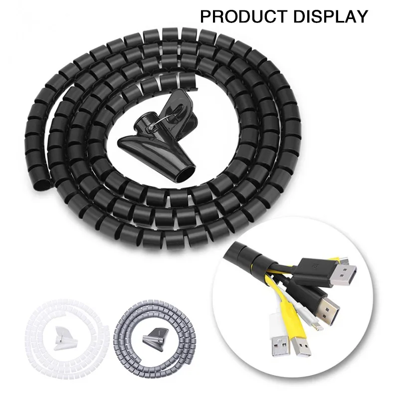 1PC 3meters Flexible Zipper Cable Wire Protector Cable Organizer Computer Cord Protective Tube Clip Organizer Management Tools