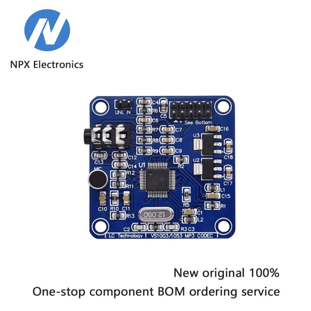 Moduł MP3 VS1003 ma wbudowany mikrofon i dekoder audio WMA