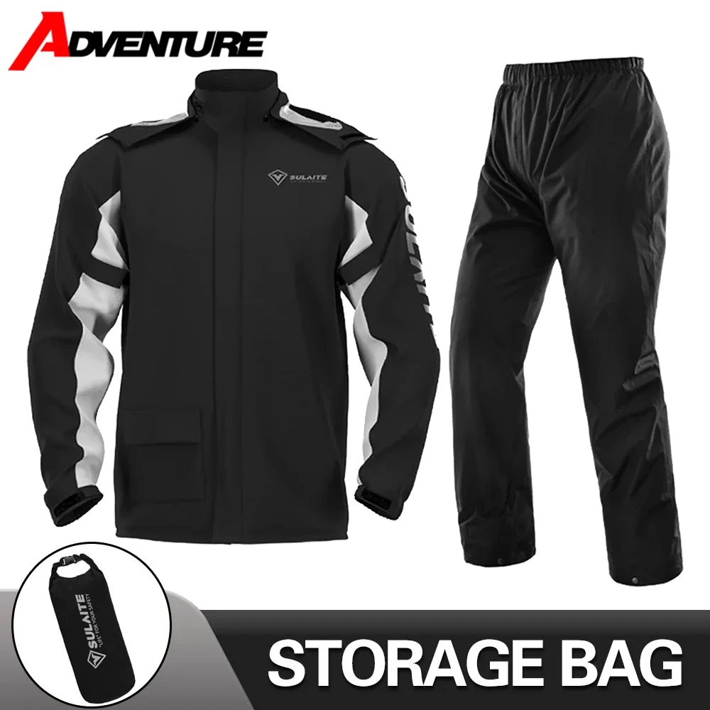 

Men And Women Motorcycle Raincoat And Rain Pants Set Off-road Riding Rainproof And Waterproof Outdoor Reflective Riding Raincoat